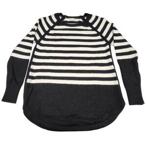 Anthropologie A Striped White Black Rebekah Sweater Womens Medium Tunic